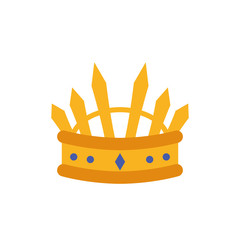 Isolated king blue and gold crown vector design