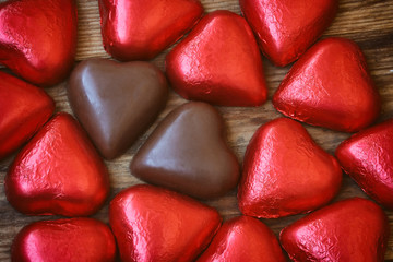 Valentine's day background, chocolate red heart
