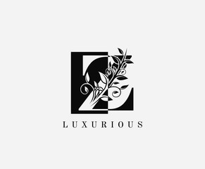 Z Letter Luxury Vintage Logo. Minimalist Z With Classy Leaves Shape design perfect for fashion, Jewelry, Beauty Salon, Cosmetics, Spa, Hotel and Restaurant Logo. 