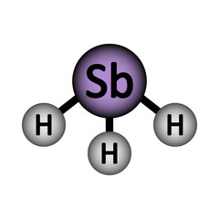 Stibin gas molecule icon.