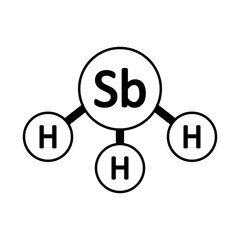 Obraz na płótnie Canvas Stibin gas molecule icon.