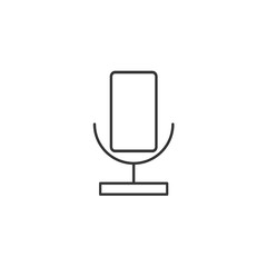 microphone icon vector solid grey