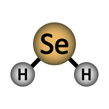 Hydrogen selenide molecule icon.