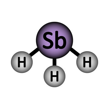 Stibin gas molecule icon.