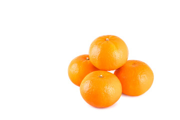 fresh tangerine orange on white background fruit agriculture food isolated