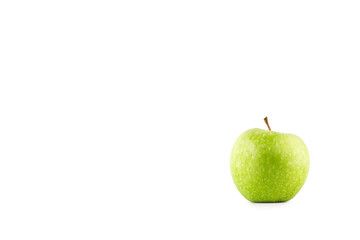 green apple on white background fruit agriculture food isolated