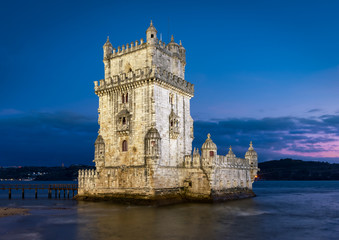 Naklejka premium Belem tower in Lisbon at night