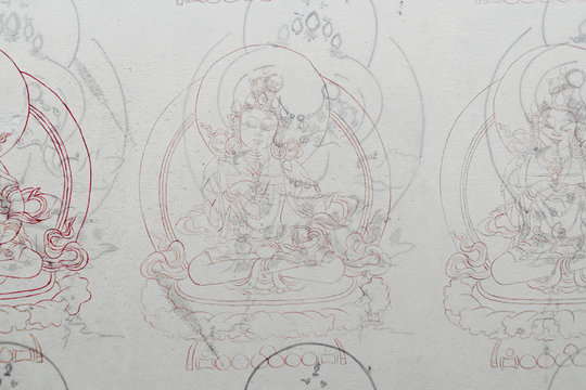 Thanka Wall Painting Sketches