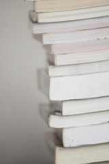 group of book stacking on table