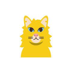 Cute yellow cat cartoon vector design