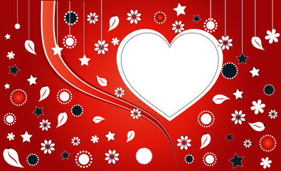 valentines day card with hearts and place for your text.