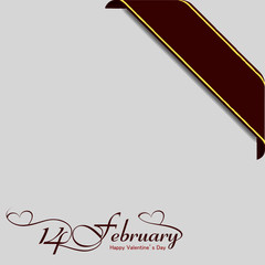 Vector Card February 14th Valentines Day.