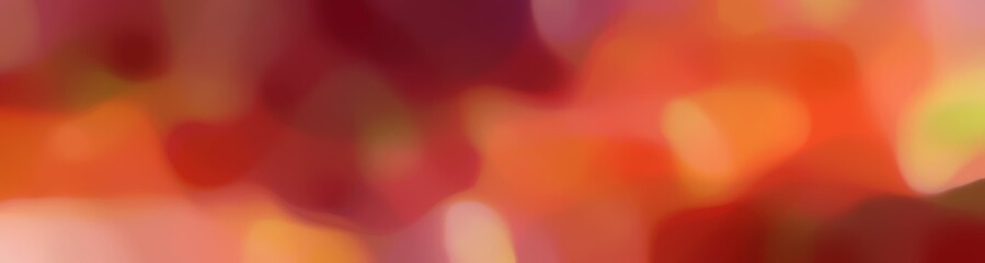 blurred bokeh iridescent horizontal background graphic with coffee, dark salmon and dark red colors space for text or image