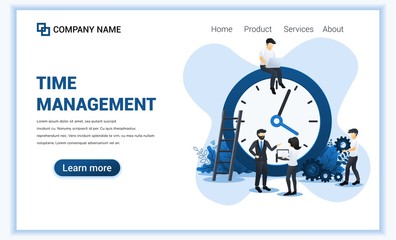 Modern Flat design concept of Business management with Characters planning a schedule. Time management, Save time. Can use for banner, infographic, landing page, web template. Flat vector illustration