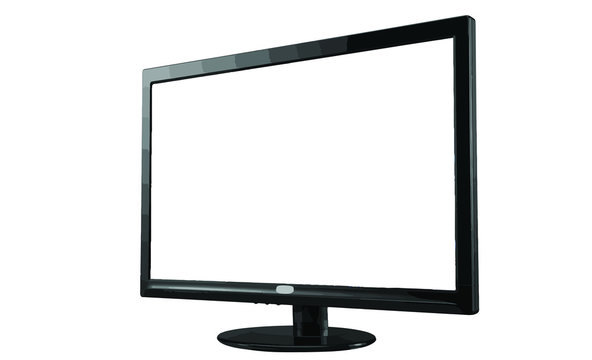 Vector computer monitor isolated on white.