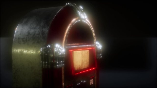 retro jukebox in the dark