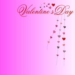 Pink Valentines Day Card Vector.