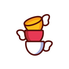 Isolated coffee cups vector design