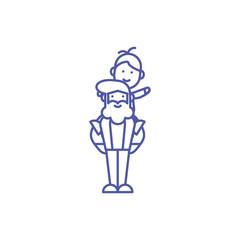 Isolated father and son vector design