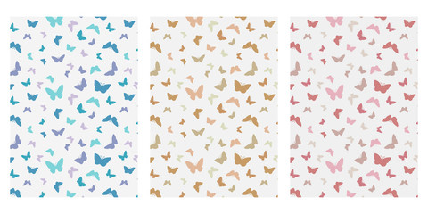 Japanese Mindful Tiny Butterfly Abstract Vector Background Collection