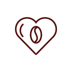 Isolated coffee bean inside heart vector design