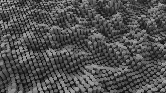 Abstract multi core processing concept. 3D CGI animation.