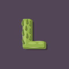 Asparagus in a form of letter L - vegetable lettering design. Vector illustration.