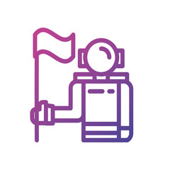 Isolated astronaut with flag vector design
