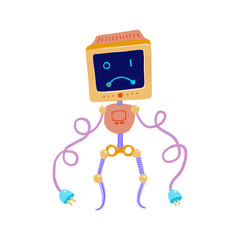 Funny colorful recharging robot