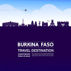 Burkina Faso travel destination grand vector illustration.  - obrazy, fototapety, plakaty