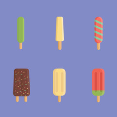 set vector illustration ice cream flat design icon
