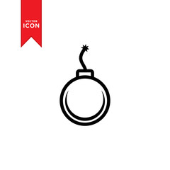 Bomb icon vector. Simple design bomb icon illustration.