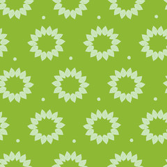 Vector green monochrome sunflower petal sketch repeat pattern. Suitable for textile, gift wrap, and wallpaper.