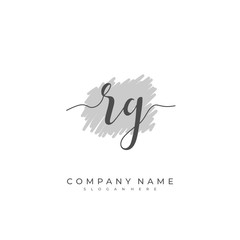 Handwritten initial letter R G RG for identity and logo. Vector logo template with handwriting and signature style.