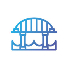 Isolated city bridge and sea vector design