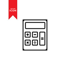 Calculator icon vector. Calculator mathematic icon illustration. Simple design on white background.