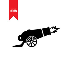 Cannon icon vector. Simple design cannon symbol icon.