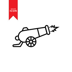 Cannon icon vector. Simple design cannon symbol icon.