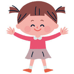 にっこり笑う女の子のイラスト