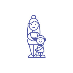 Isolated mother and son vector design