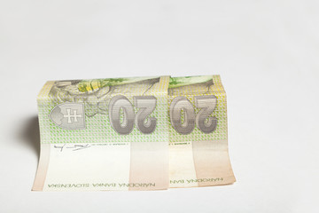 2020 on banknotes on white background