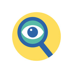 Isolated eye inside lupe icon vector design