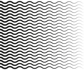 Wavy horizontal lines. Vector illustration, flat design.