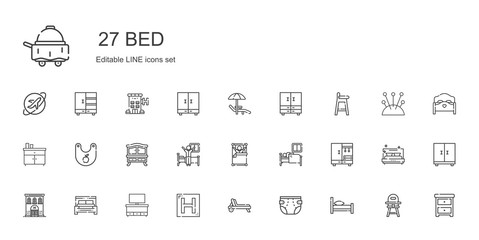 bed icons set