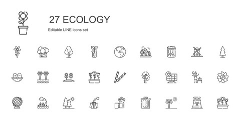 ecology icons set