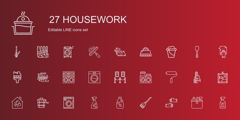 housework icons set