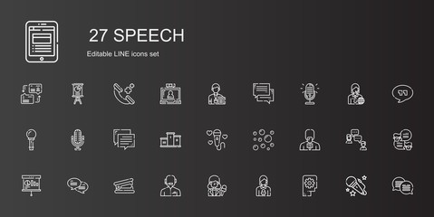 speech icons set
