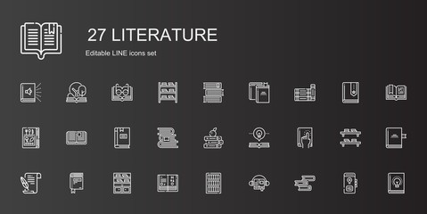 literature icons set