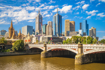 Naklejka premium Dzielnica biznesowa miasta Melbourne (CBD), Australia