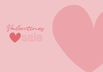 Happy valentines day card with hearts. Promotion sale. Banner sale. Marketing online